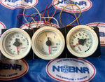 3x White Omori 52mm Gauges