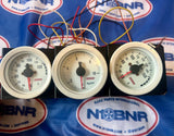 3x White Omori 52mm Gauges